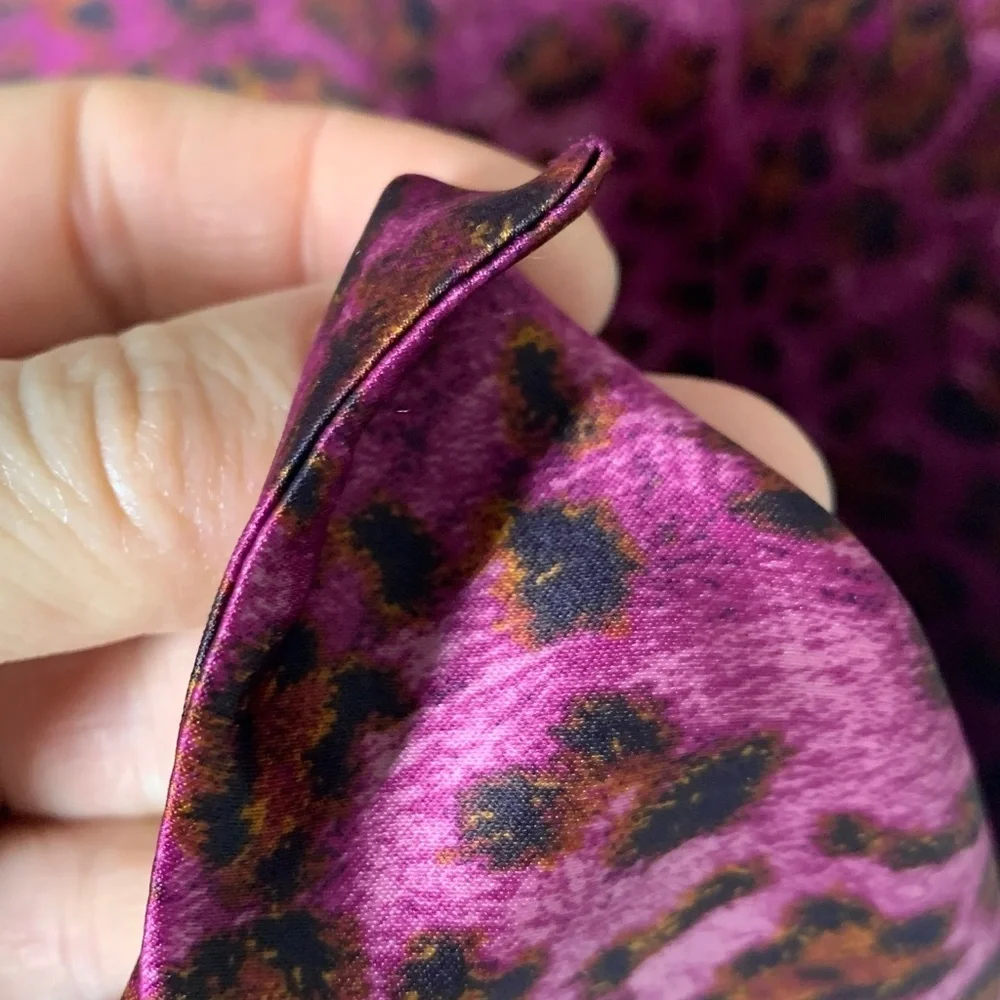 Pink leopard silky scarf- double thickness material